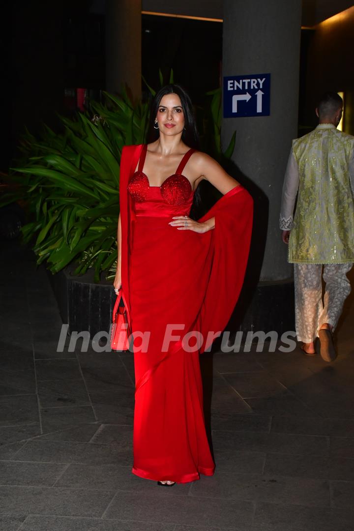 Natasa Stankovic snapped attending Abu Jani and Sandeep Khosla’s Diwali party