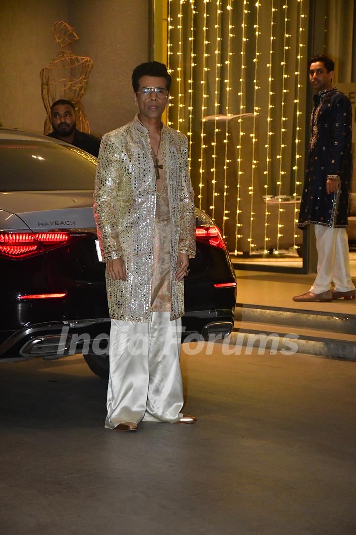 Karan Johar snapped attending Abu Jani and Sandeep Khosla’s Diwali party