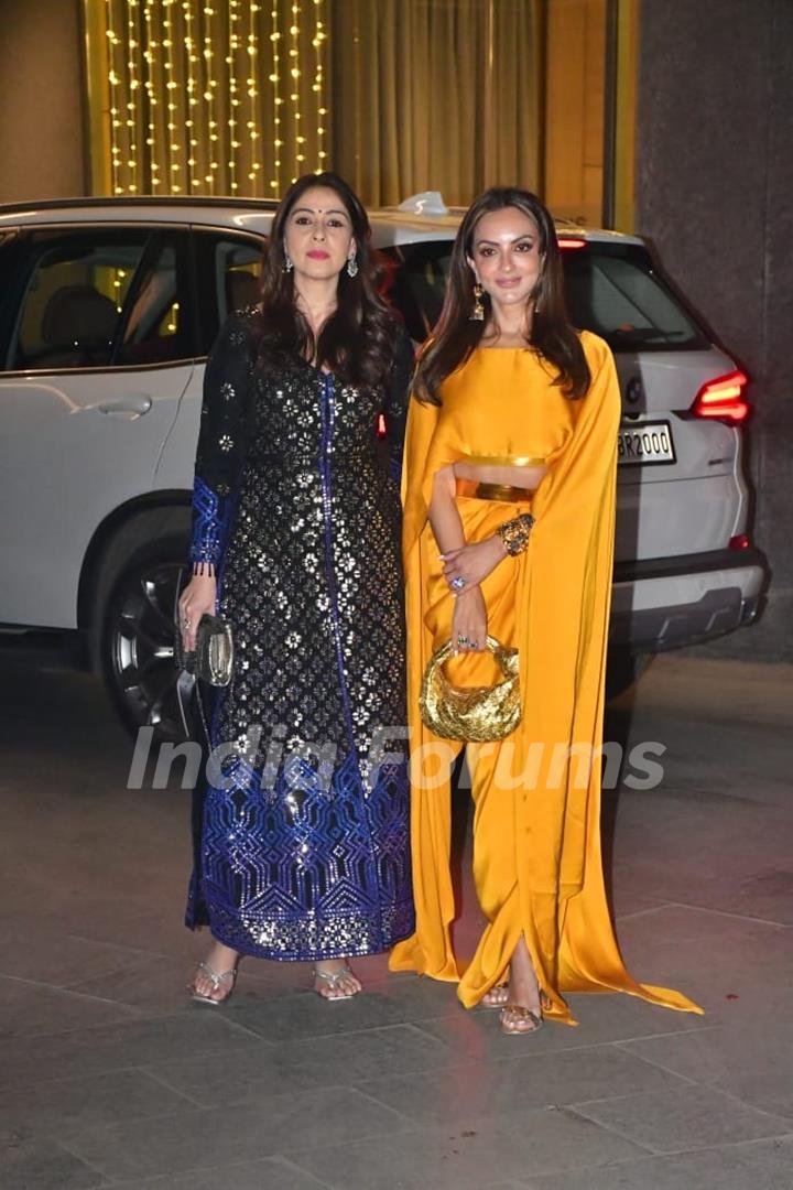 Bhavana Pandey and Seema Sajdeh snapped attending Abu Jani and Sandeep Khosla’s Diwali party