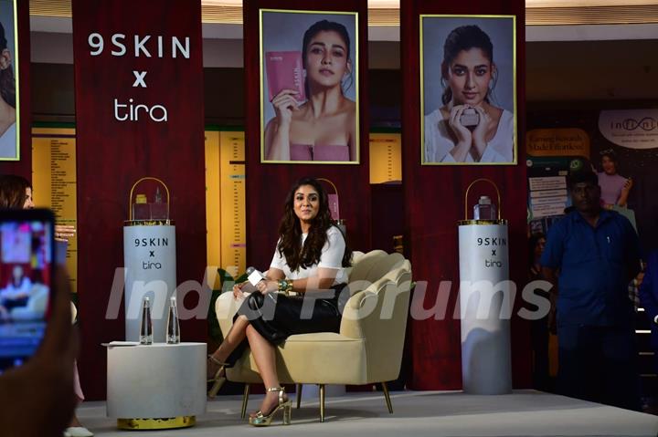 Nayanthara snapped for 9 Skin x Tira Beauty launch