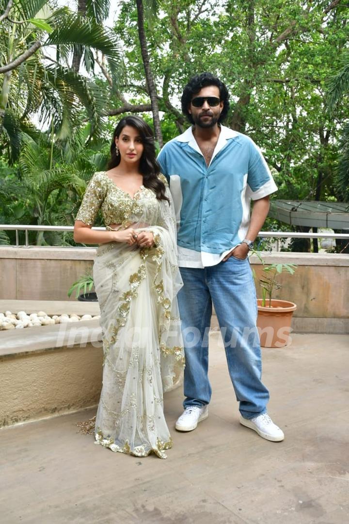 Nora Fatehi and Varun Tej  Konidela snapped promoting their upcoming film 'Matka'