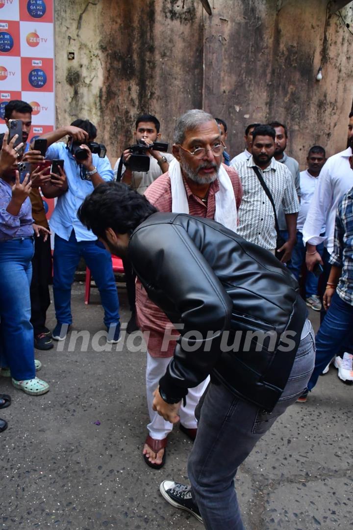 Nana Patekar and Utkarsh Sharma snapped promoting their upcoming film 'Vanvaas' on the sets of 'Sa Re Ga Ma Pa'