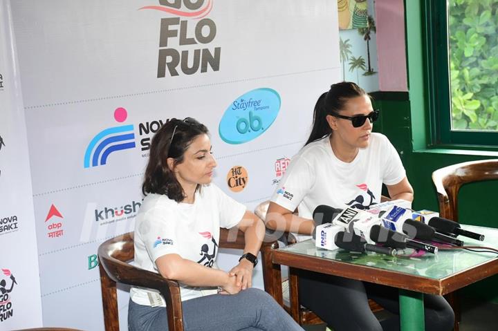 Neha Dhupia and Soha Ali Khan snapped at the 'Go Flo Run' event