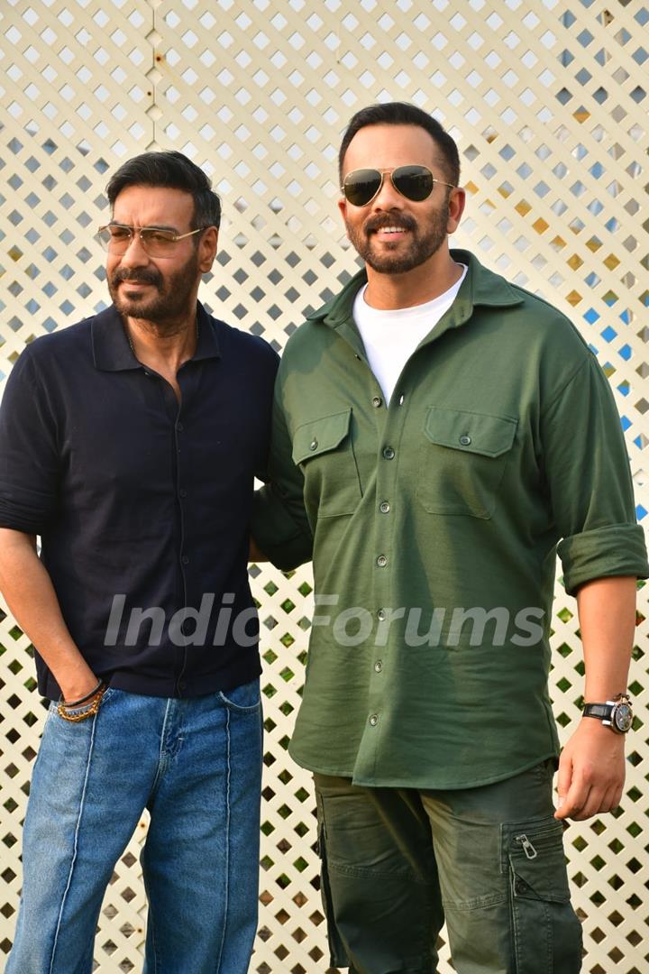 Ajay Devgn and Rohit Shetty snapped promoting their movie 'Singham Again'