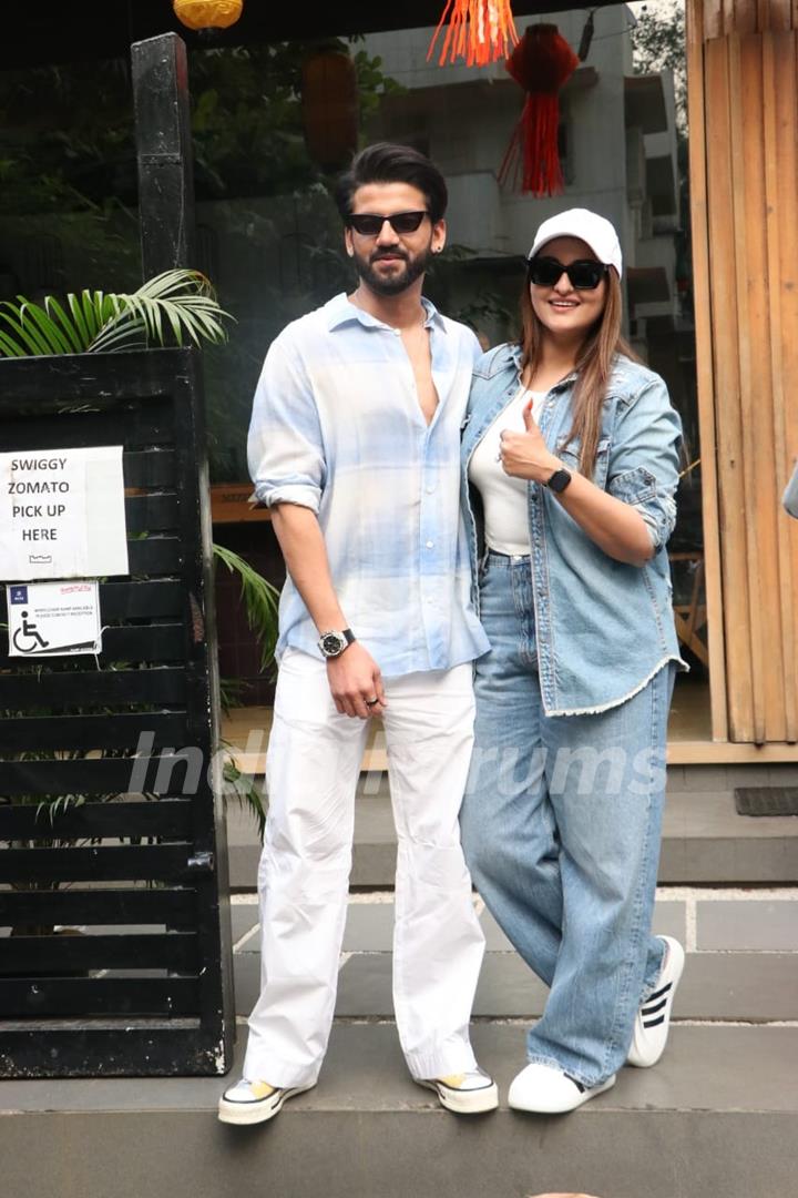 Sonakshi Sinha and Zaheer Iqbal snapped in the city