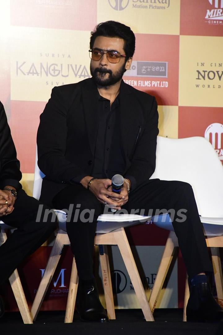 Suriya snapped at the press conference of 'Kanguva'