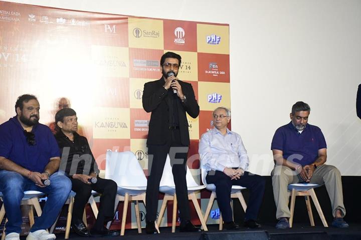 Suriya and Jayantilal Gada snapped at the press conference of 'Kanguva'