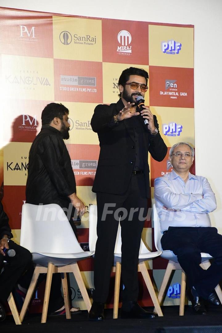 Suriya snapped at the press conference of 'Kanguva'