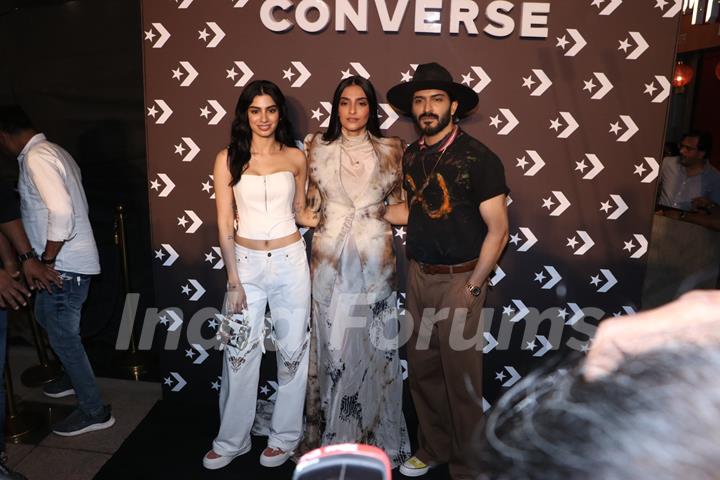 Sonam Kapoor, Khushi Kapoor and Harsh Varrdhan Kapoor snapped at Converse India store launch