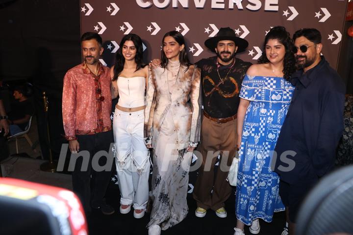 Sonam Kapoor, Khushi Kapoor, Anand Ahuja, Anshula Kapoor and Harsh Varrdhan Kapoor snapped at Converse India store launch