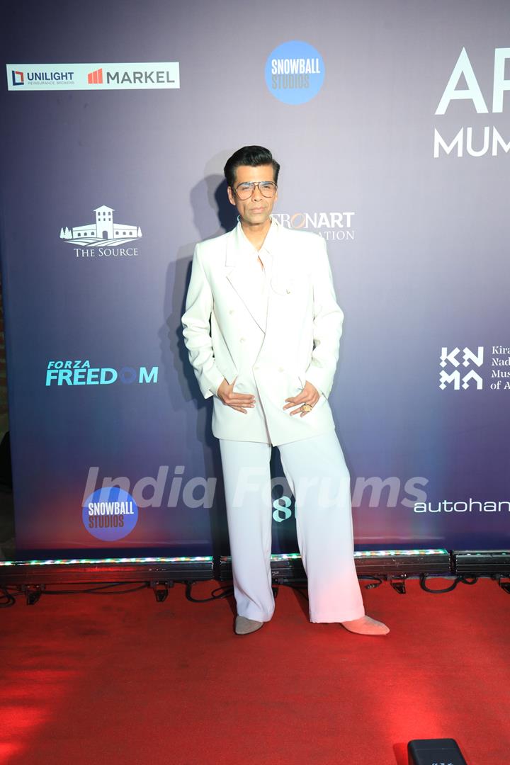 Karan Johar snapped attending an art event