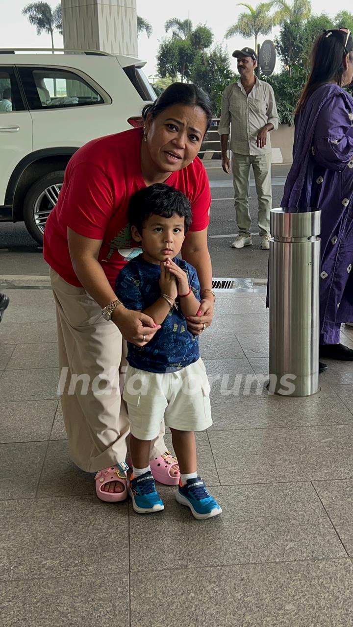 Bharti Singh and Laksh Singh snapped at the airport