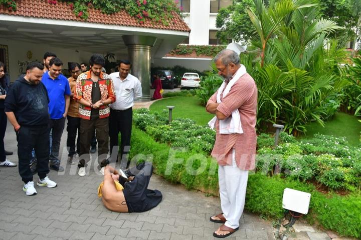 Nana Patekar snapped promoting their upcoming film 'Vanvaas'