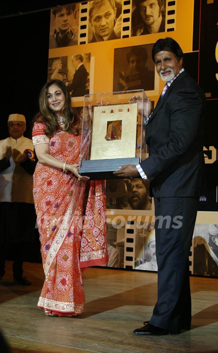 Amitabh Bachchan with Tina Ambani at the MAMI film festival in Mumbai