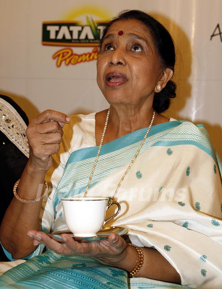 Asha Bhosle at a Tata Tea promotional event in Mumbai