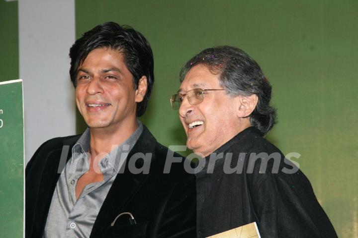 Shah Rukh Khan with Rauf Ahmed at the launch of a health magazine &quot;Health International&quot; in Mumbai on April8