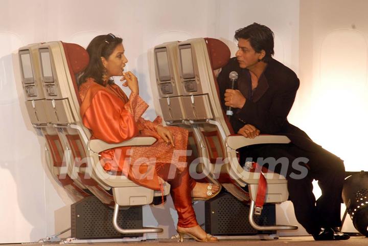 Actors Shah Rukh Khan and Shabana Azmi unveils new comfortable seats in the Jet Airways