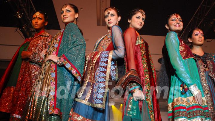 Models walking the ramp at COKUSS Kolkata Fashion File show on Tuesday Evening 4th Aug 09