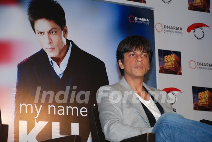 Bollywood actors Shah Rukh Khan at &quot;My Name is Khan&quot; Press Meet, in Mumbai