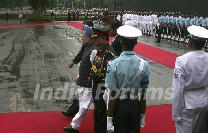 Prime Minister Manmohan Singh at the Red Fort, on the occasion of 63rd Independence Day in New Delhi on 15 August 2009