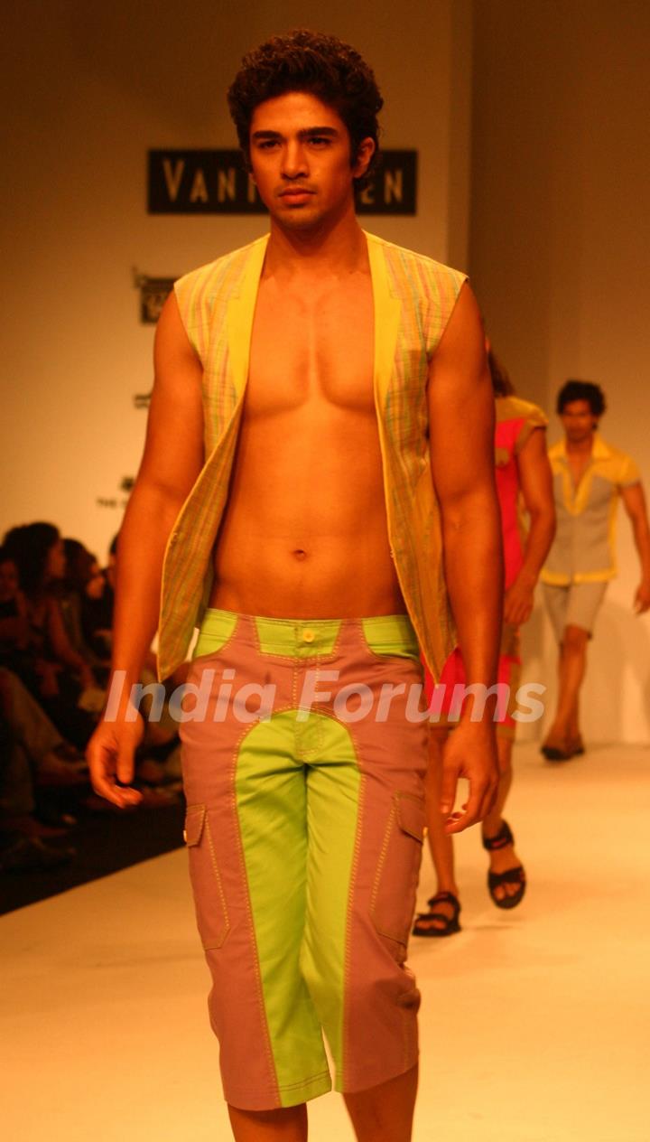 Model on the ramp for Designer Aslam Khan at India Mens Week at New Delhi