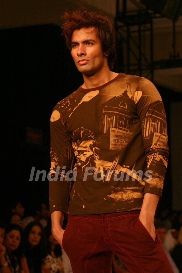 Model on the ramp for Designer Abhishek Gupta and Nandita Basu at India Men''s Fashion Week at New Delhi