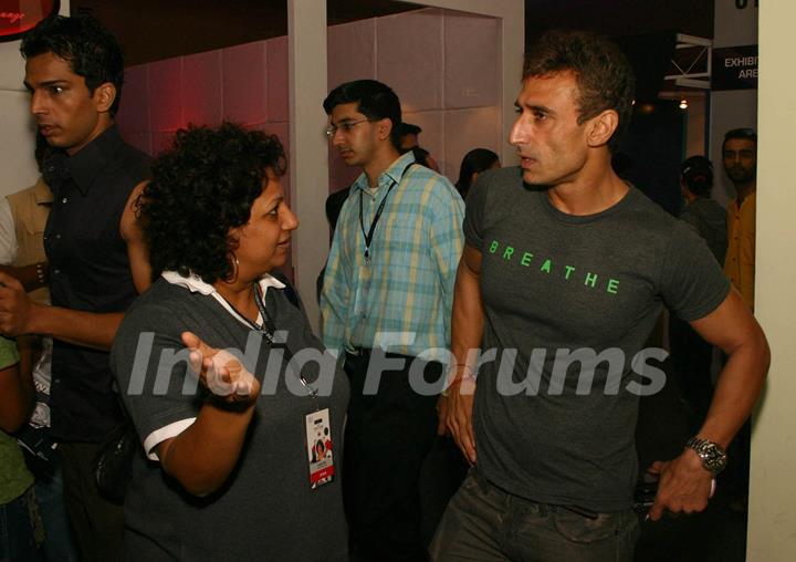 Model Rahul Dev and Ambika during the Men''s Fashion Week in New Delhi on Friday 11 Sep 2009