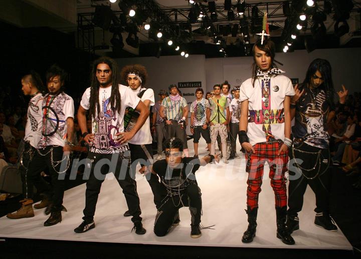 Models presenting creations of designer Nitin Bal Chauhan at the Van Heusen India Mens Week