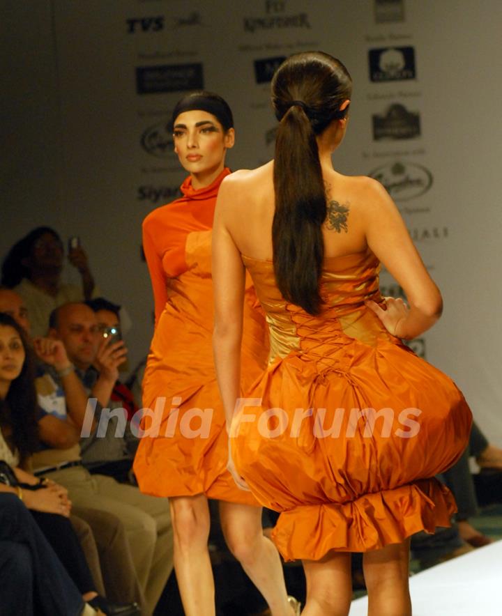 Models display design of Narendra Kumar at Kolkata Fashion Week on Sunday 13th Sep 09