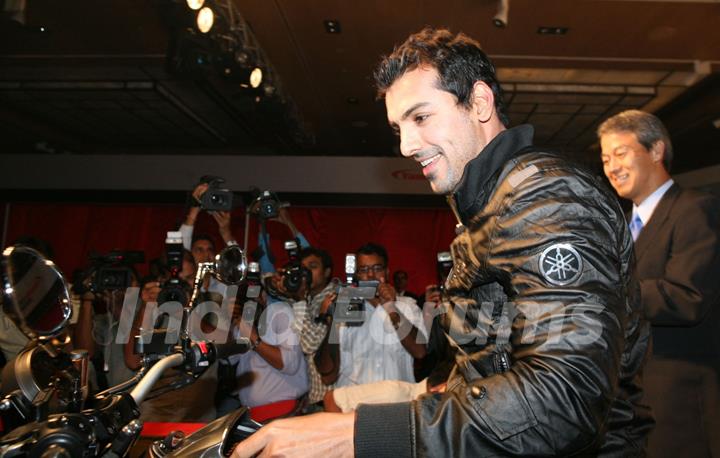 Bollywood actorJohn Abraham at the launch of &quot;Yamaha''s Super Bikes&quot; in New Delhi on Wednesday 16 Sep 2009