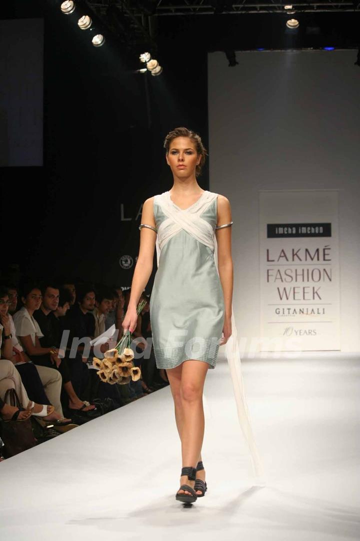 A model walks at Lakme Fashion Week Spring/Summer 2010