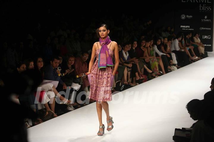 A model walks the runway at the Anupama Dayal show at Lakme Fashion Week Spring/Summer 2010