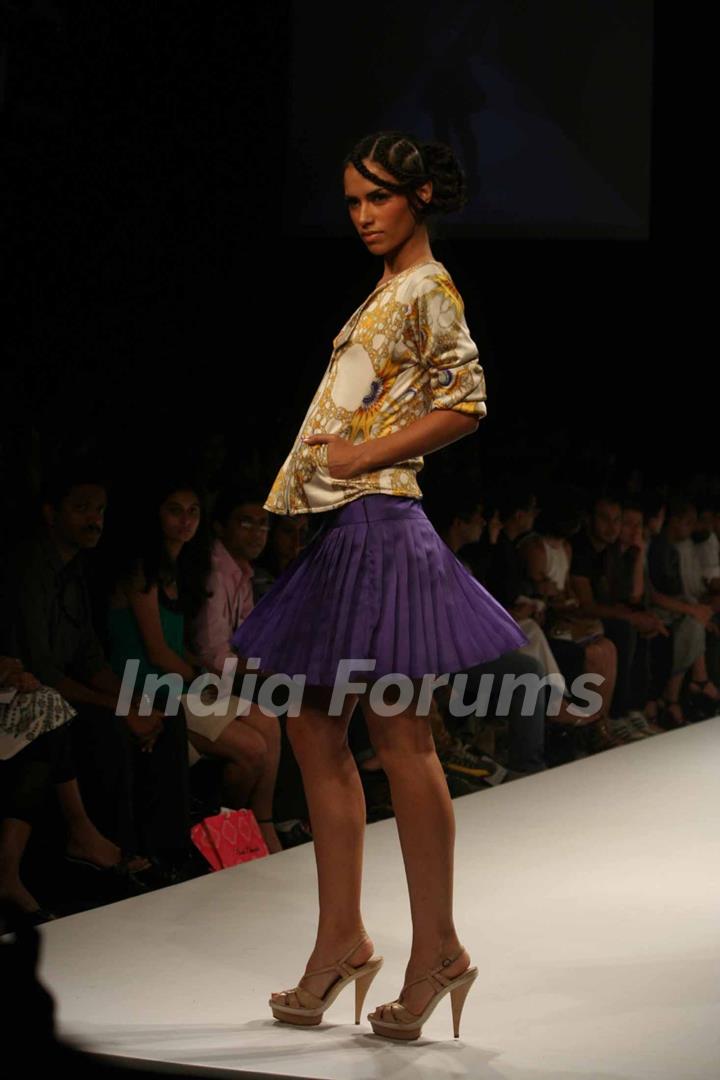 A model walks the runway at the Chaitanya Rao show at the Lakme Fashion Week Spring/Summer 2010 Day 5, in Mumbai