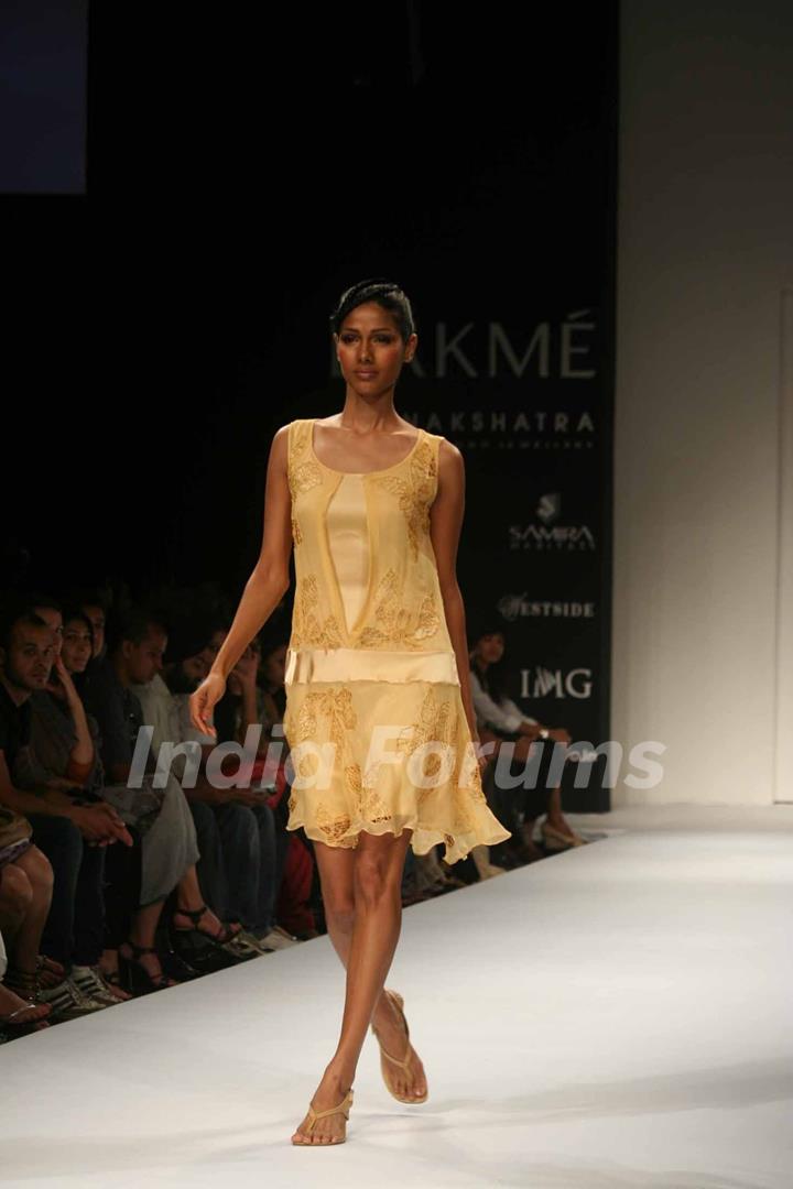 A model walks the runway at the Chaitanya Rao show at the Lakme Fashion Week Spring/Summer 2010 Day 5, in Mumbai