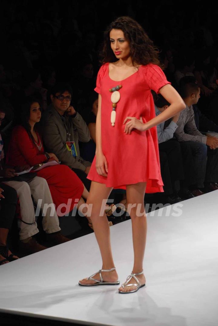 A model walks the runway at Wendell show at the Lakme Fashion Week Spring/Summer 2010 Day 5, in Mumbai