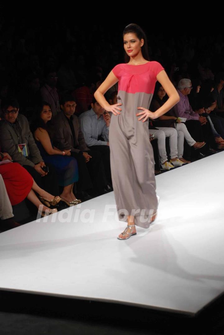 A model walks the runway at Wendell show at the Lakme Fashion Week Spring/Summer 2010 Day 5, in Mumbai