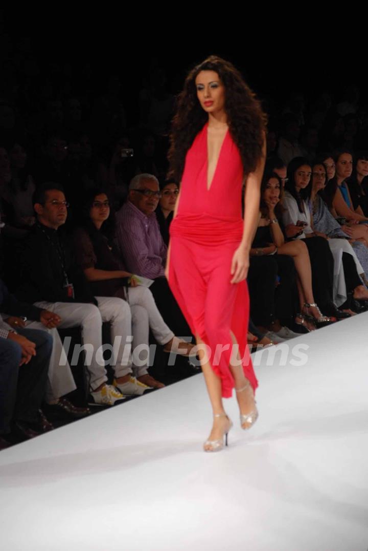 A model walks the runway at Wendell show at the Lakme Fashion Week Spring/Summer 2010 Day 5, in Mumbai