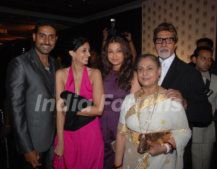 Abhishek Bachchan, Shweta Nanda, Aishwarya Rai Bachchan, Jaya Bachchan, and Amitabh Bachchan at GQ Man of the Year Award Function