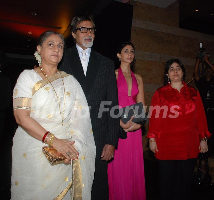 Jaya Bachchan, Amitabh Bachchan, Shweta Nanda and Natasha at GQ Man of the Year Award Function