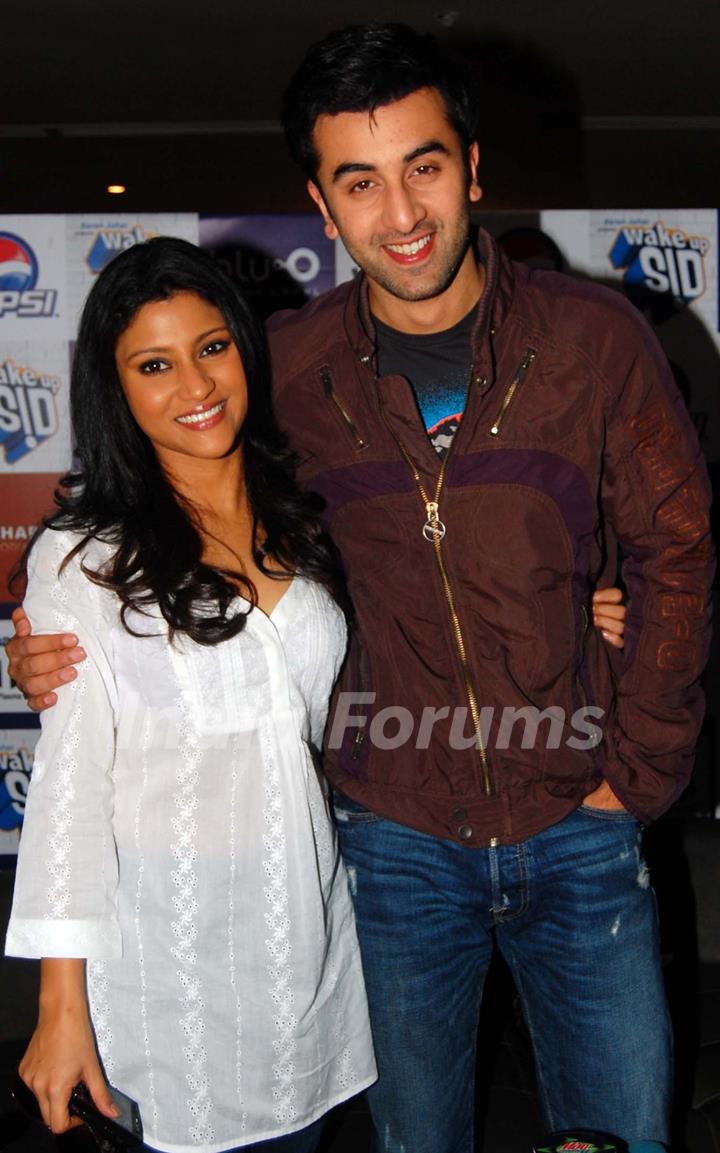 Konkona Sen & Ranbir Kapoor during the press conference of film &quot;Wake Up Sid&quot; at PVR Ambience Mall Gurgaon on 29 Sep 09