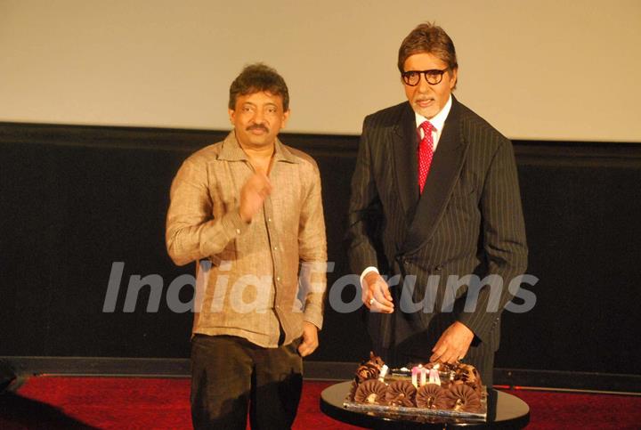 Ram Gopal Varma and Amitabh Bachchan at Rann''s first look at PVR