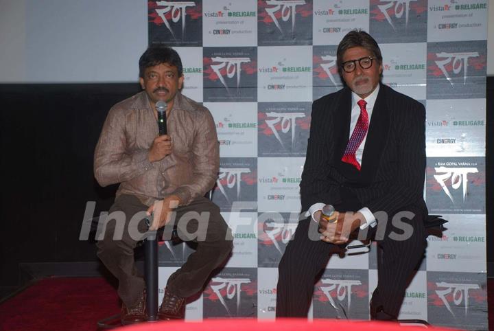 Ram Gopal Varma and Amitabh Bachchan at Rann''s first look at PVR