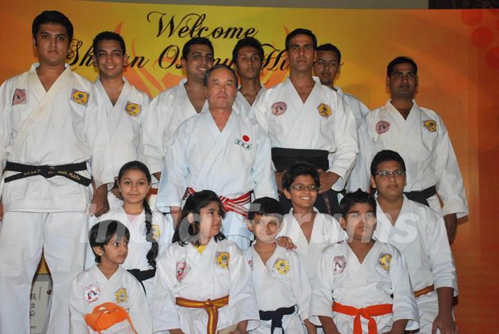 Akshay Kumar honoured with a Katana and a sixth degree Black Belt in Kuyukai Gojuryu Karate in Novotel