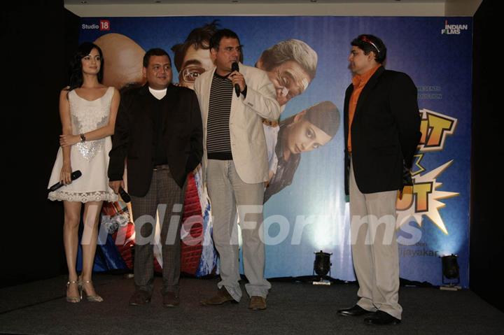 Bollywood actors Cyrus Broacha, Boman Irani and Dia Mirza at a promotional event for their forthcmong movie &quot;Fruit N Nut&quot; in Mumbai