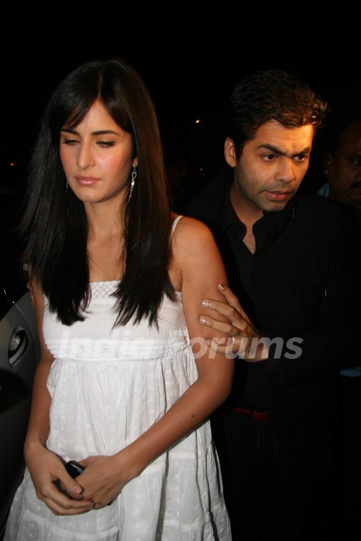 Katrina Kaif and Karan Johar at Hrithik''''s mom Pinky Roshan''''s bash at Juhu residence