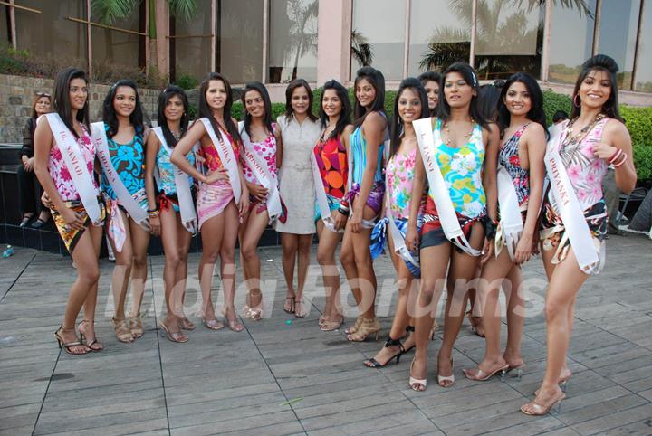 Contestants at Fair One Miss Mumbai Swim Suit Round at Royal Palm