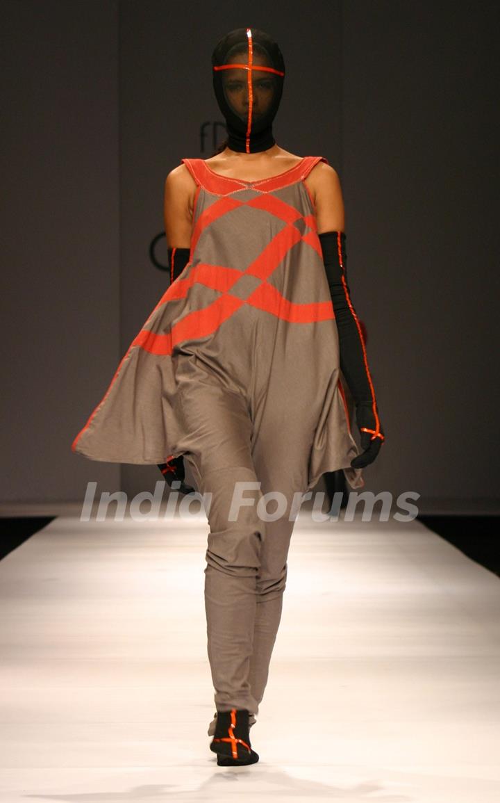 Designer Abhishek Dutta''s creation at the Wills Lifestyle India Fashion week in New Delhi on Tuesday 28 Oct 2009