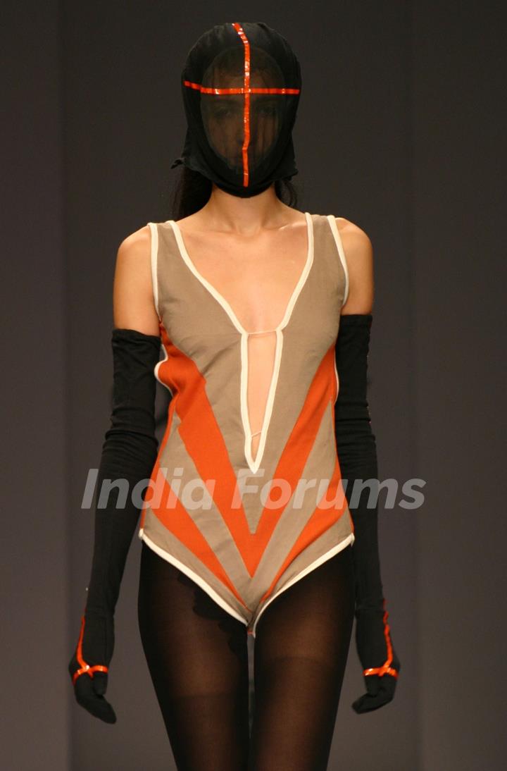 Designer Abhishek Dutta''s creation at the Wills Lifestyle India Fashion week in New Delhi on Tuesday 28 Oct 2009