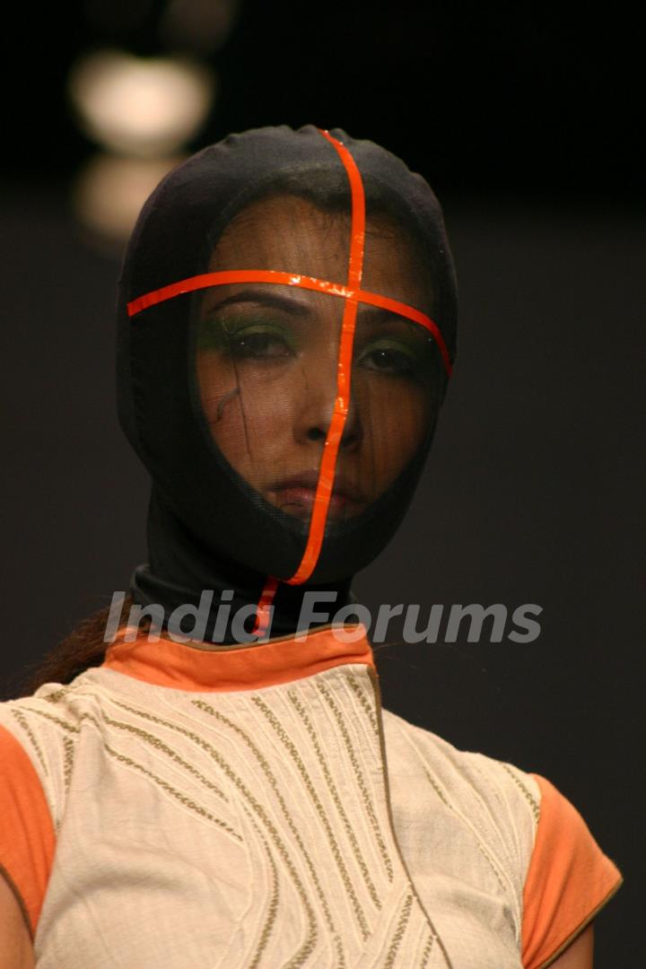 Designer Abhishek Dutta''s creation at the Wills Lifestyle India Fashion week in New Delhi on Tuesday 28 Oct 2009