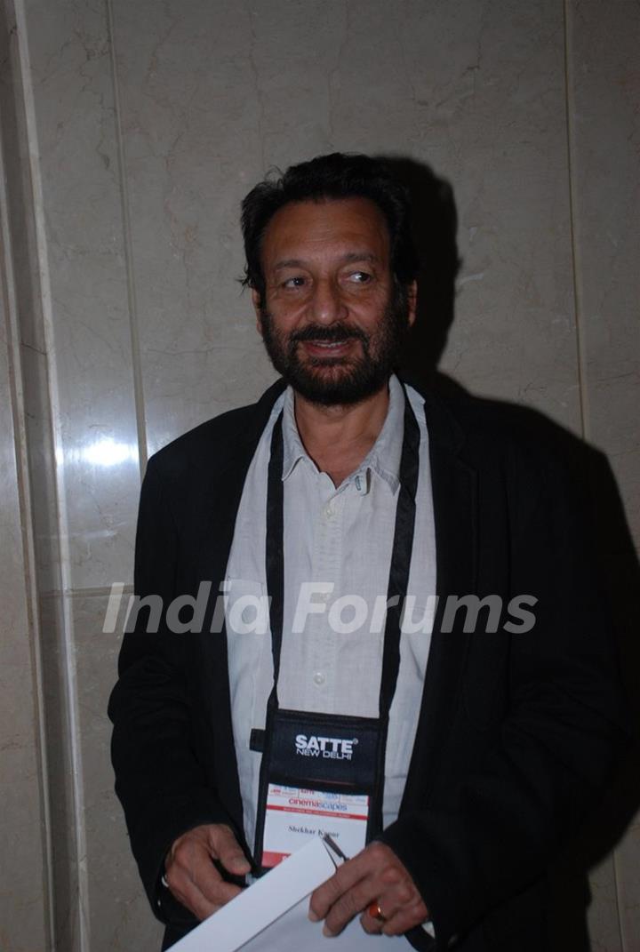 Shekhar Kapur at Cinema scapes conference at Leela, Andheri, Mumbai on Wednesday